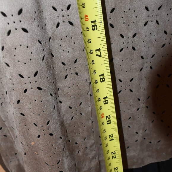 Alfani Brown laser Cut Print Faux-Suede Jacket Size XL - Picture 4 of 5